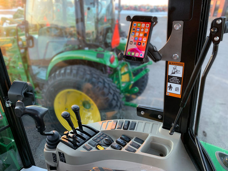 Phone Holder Kit for a John Deere Compact Tractor with Cab NOTE: Right Rear Corner Post