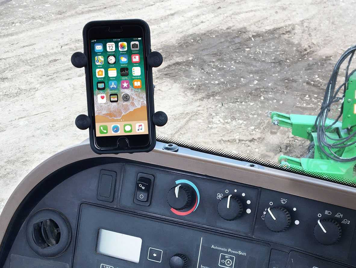 Phone Holder Kit For Large Ag Cabs In John Deere Tractors & Sprayers (MY 1995-2009)