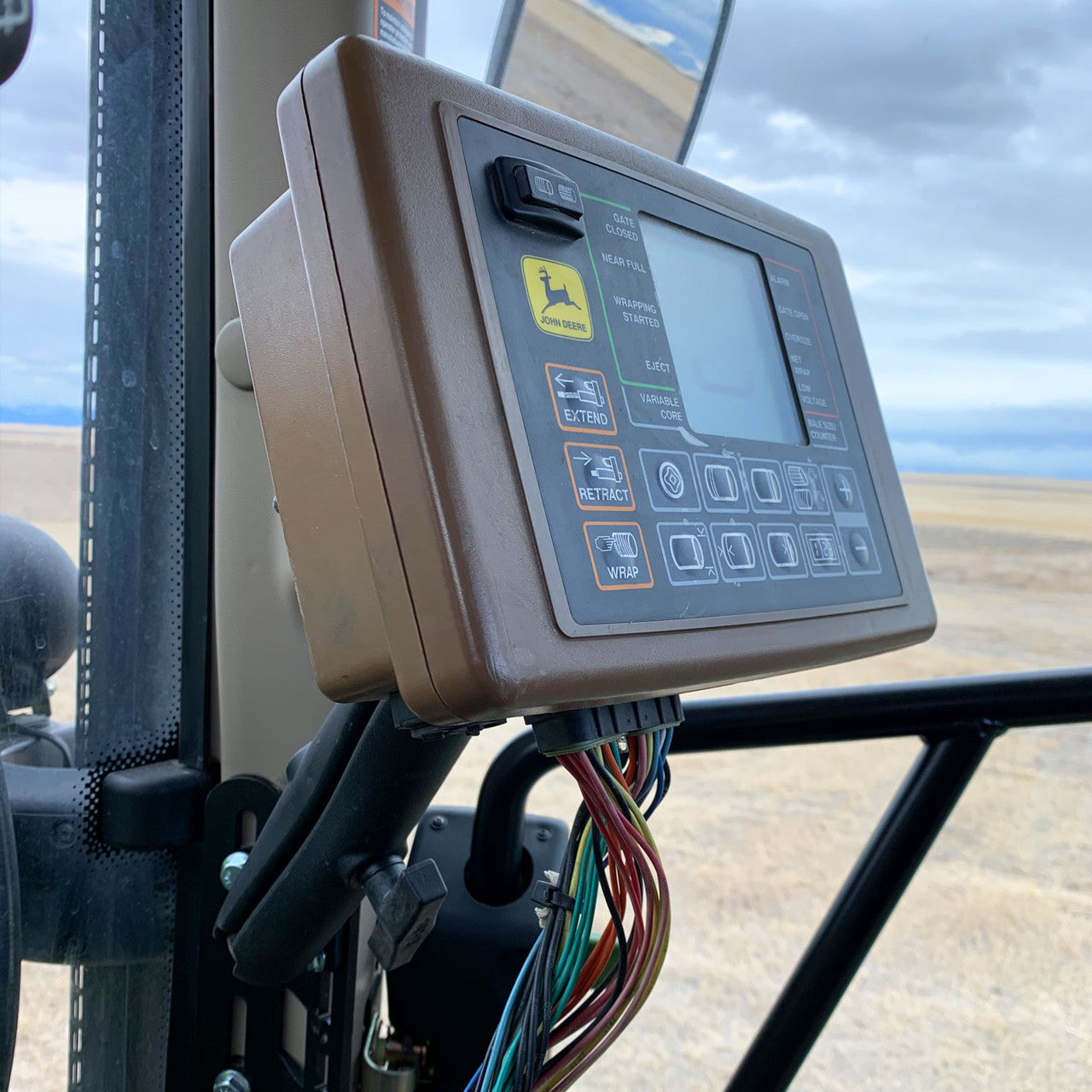John Deere 6E, 6D, 6M or 6R Round Baler Bale Trak Monitor Bracket