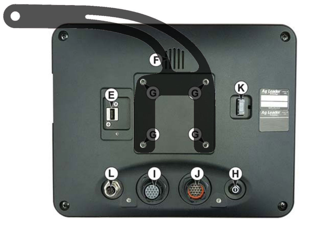 Phone holder mounting kit for Ag Leader Display with 4 bolt pattern monitor