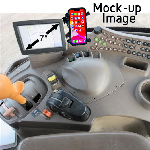 Phone Holder for a 6R & 7R Series John Deere Tractor with a 7" Screen on the Console.