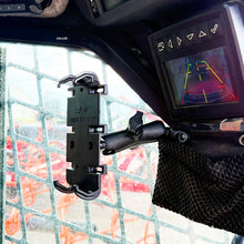 phone holder mounted in a John Deere Skid Steer