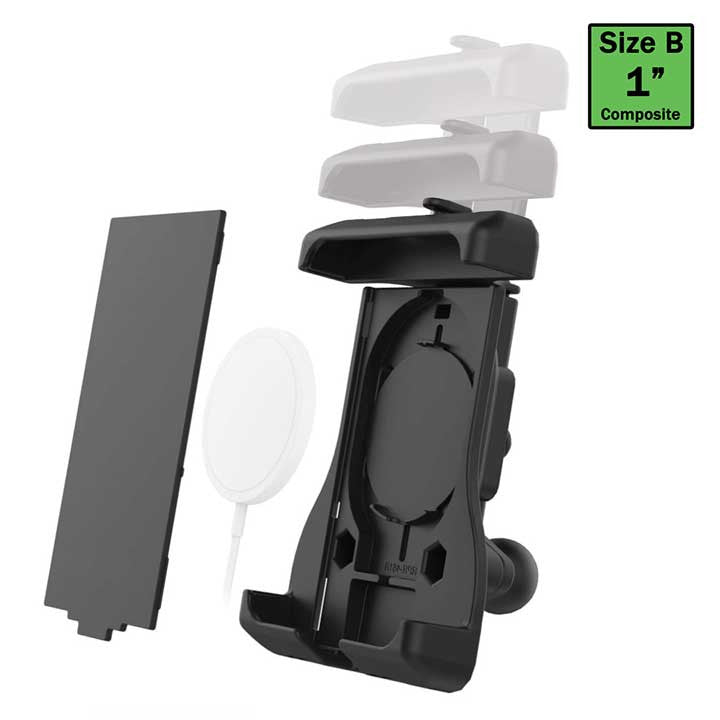 RAM-HOL-UN15WBU RAM® Quick-Grip™ Holder with Size B 1" Ball for iPhone 12 Series + MagSafe